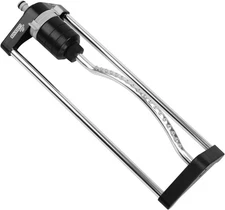 Lawn Sprinkler, Metal Oscillating Sprinkler with 18 Hole Brass Nozzles, Black 