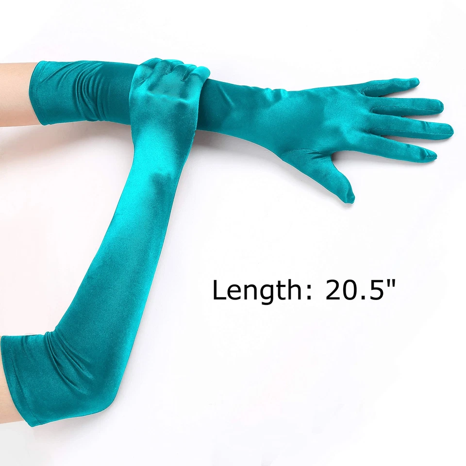 Long Opera 1920s Gants en Satin pour Femme Longueur Coude Gants de Costume de... - Photo 3/4