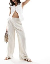 Gorgeous MANGO Wide Leg Linen Trousers - SIZE 14 - NEW WITH TAGS