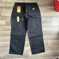 NWT Carhartt Utility Work Pants Black Relaxed Fit BN0011-M Mens 38x30 READ