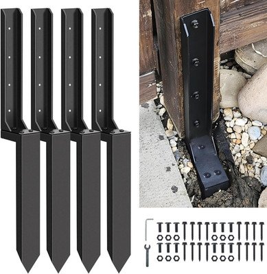 4 Pack Fence Post Repair Kit - 31.6'' H Heavy Duty Fence Post Repair Stakes, Dura