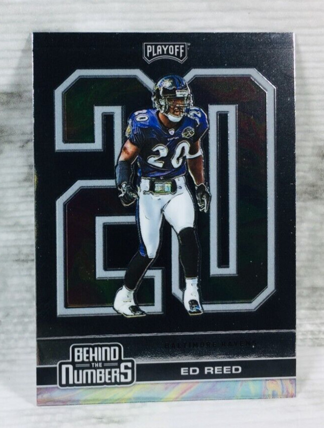2020 PANINI PLAYOFF FOOTBALL #BTN-16 ED REED (BEHIND THE NUMBERS) RAVENS!