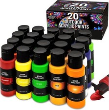 Zenacolor Store Indoor/Outdoor Acrylic Paint, Set of 20 2oz Tubes, Waterproof