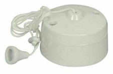 New Pull Cord 6A 1 Way Ceiling Mounted Switch For Bathroom Light & Fan etc