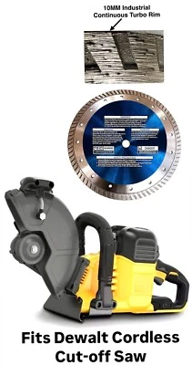 PRO RIGHT INDUSTRY 9'' Turbo Diamond blade fits 9 inch Dewalt cordless Brushless cut off saw
