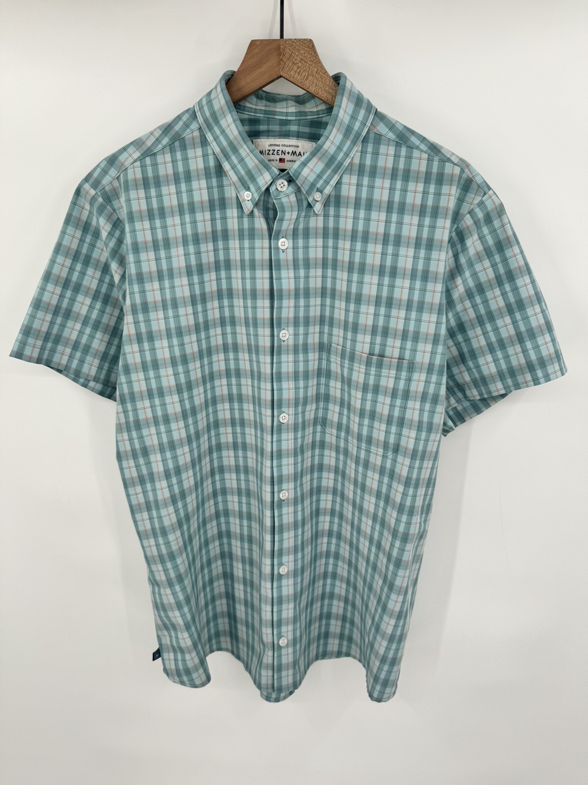 Mizzen Main Shirt Mens Extra Large Leeward Trim Fit Performance Sport Golf Plaid