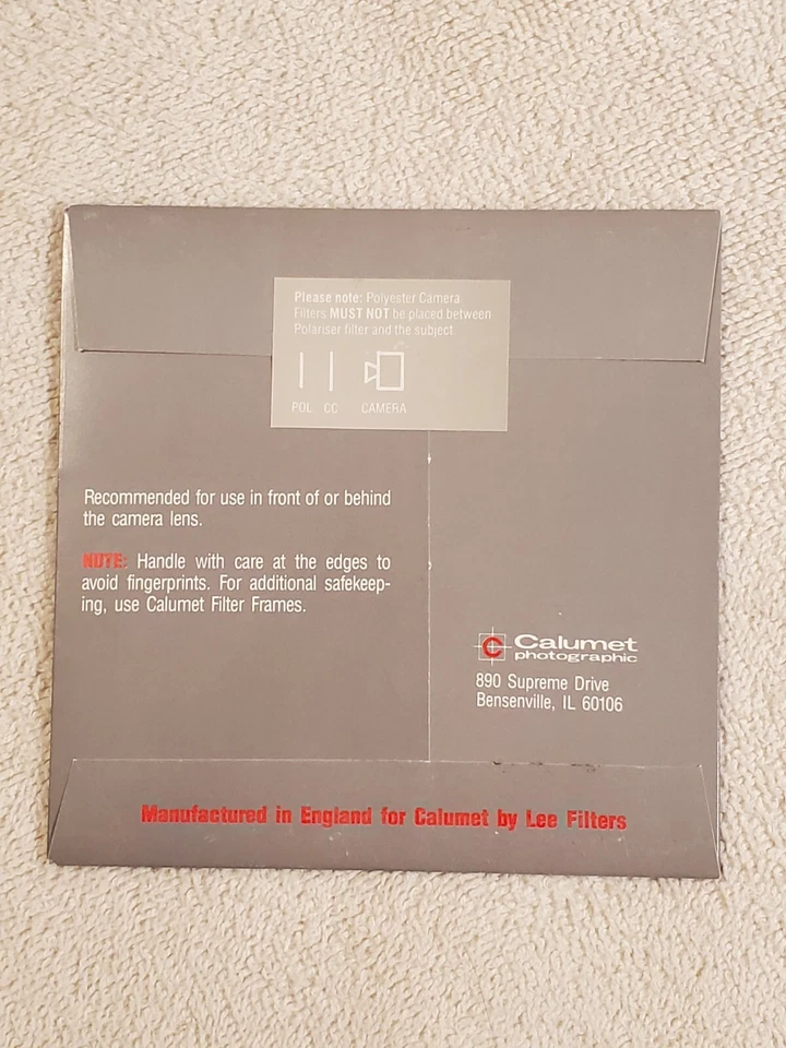 Calumet 4x4" CC40M Magenta Color Compensating Filter New Old Stock, Large Format - Image 2 of 2