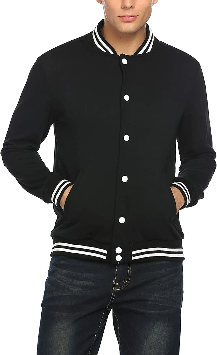 COOFANDY Men's Casual Leather Varsity Jacket