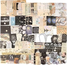 Draupnir 200Pcs Vintage Junk Journal Supplies,Scrapbook Supplies Scrapbooking