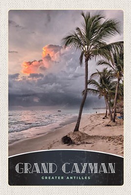 Holzschild 18x12 Grand Cayman Karibik Amerika Insel Wand Deko Bar Kneipe Sammler
