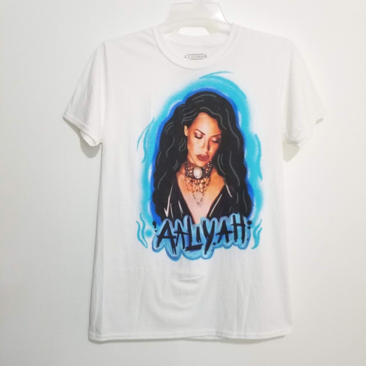Aaliyah Airbrush Hip Hop Rap Concert White Memorial Licensed T