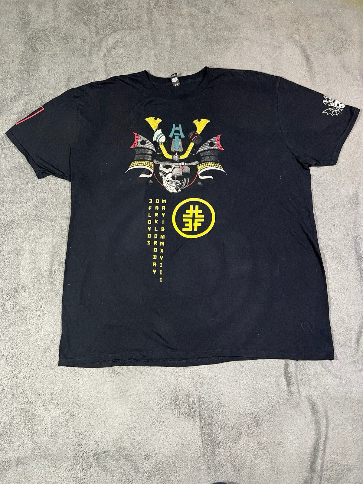 Three Floyd's 2018 Dark Lord Day Samurai Design Black Short Sleeve Shirt 2XL