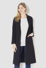 Helene Berman Longline Throw On Coat Navy Size Uk 16 Ref Cl10