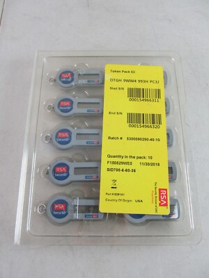 RSA SecurID SID700 Security Token (10 pack) New 11-30-2018