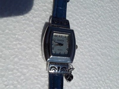 Geneva Silver and Black Charm Watch Geneva Silver Watch - Etsy main image 4