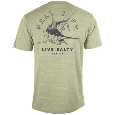 Salt Life TriBlend S/S tee Olive Marlin Adult L Live Salty Saltlife NWT