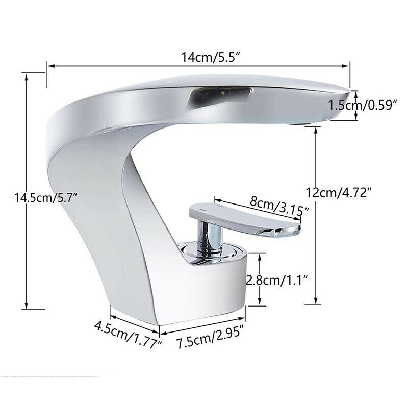 Basin Sink Faucet Single Lever Mixer Tap Modern Chrome Waterfall ...
