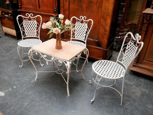 Gartentisch Shabby Chic Eisentisch Metall Tisch Balkontisch Ebay