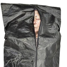 BLACK Movie Style Body Bag - BLACK center zipper postmortem death prop
