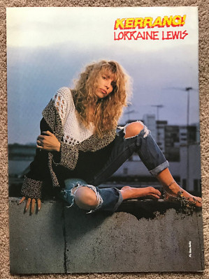 LORRAINE LEWIS - 1990 Full page UK magazine poster FEMME FATALE VIXEN