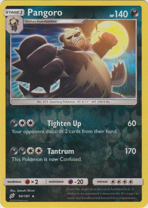 Reverse Holo Pangoro 94/181 Rare SM - Team Up