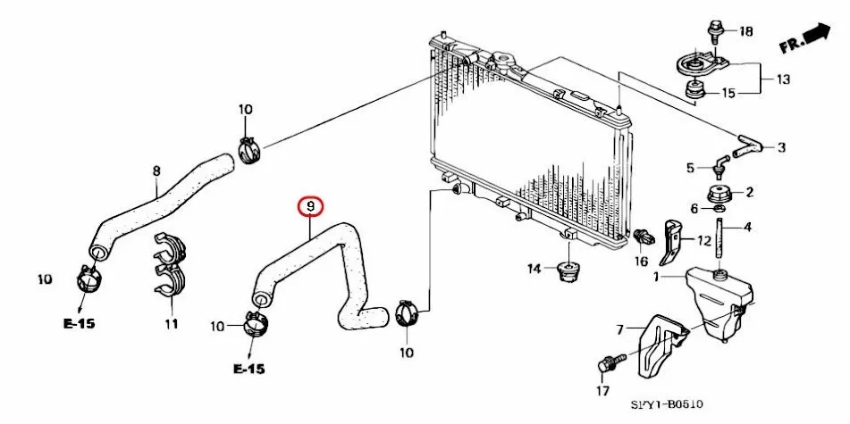 Honda OEM Lower Radiator Hose 19502-RCA-A00 for 03-07 Accord 04-06 TL - Изображение 3 из 4