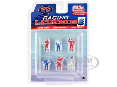 ''RACING LEGENDS 2'' DIECAST FIGURES 6 PC SET 1/64 SCALE BY AMERICAN DIORAMA 76511