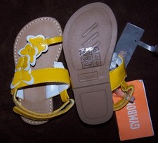 NWT Gymboree Yellow and White Size 6 Butterfly Sandals Shoes