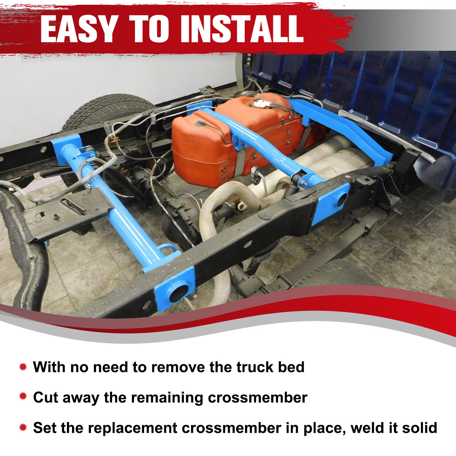 Front & Rear Tank Support, Shock Mount For 07-14 Chevy Silverado/GMC Sierra 1500