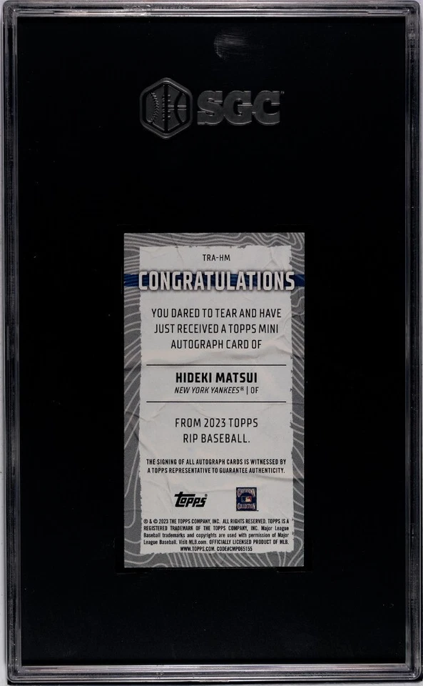2023 Topps RIP Hideki Matsui Mini Auto /50 TRA-HM - Image 2 of 2