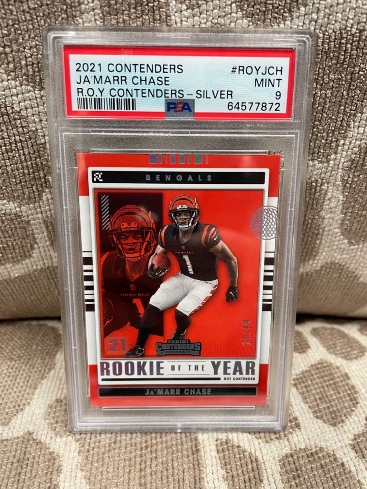 JaMarr Chase Panini Contenders Rookie of the Year Contenders #ROYJCH Silver