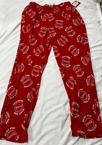 Coca~Cola Men's Red & White Lounge/Pajama "Best Pop Around" Dad Pants Sz: M $20