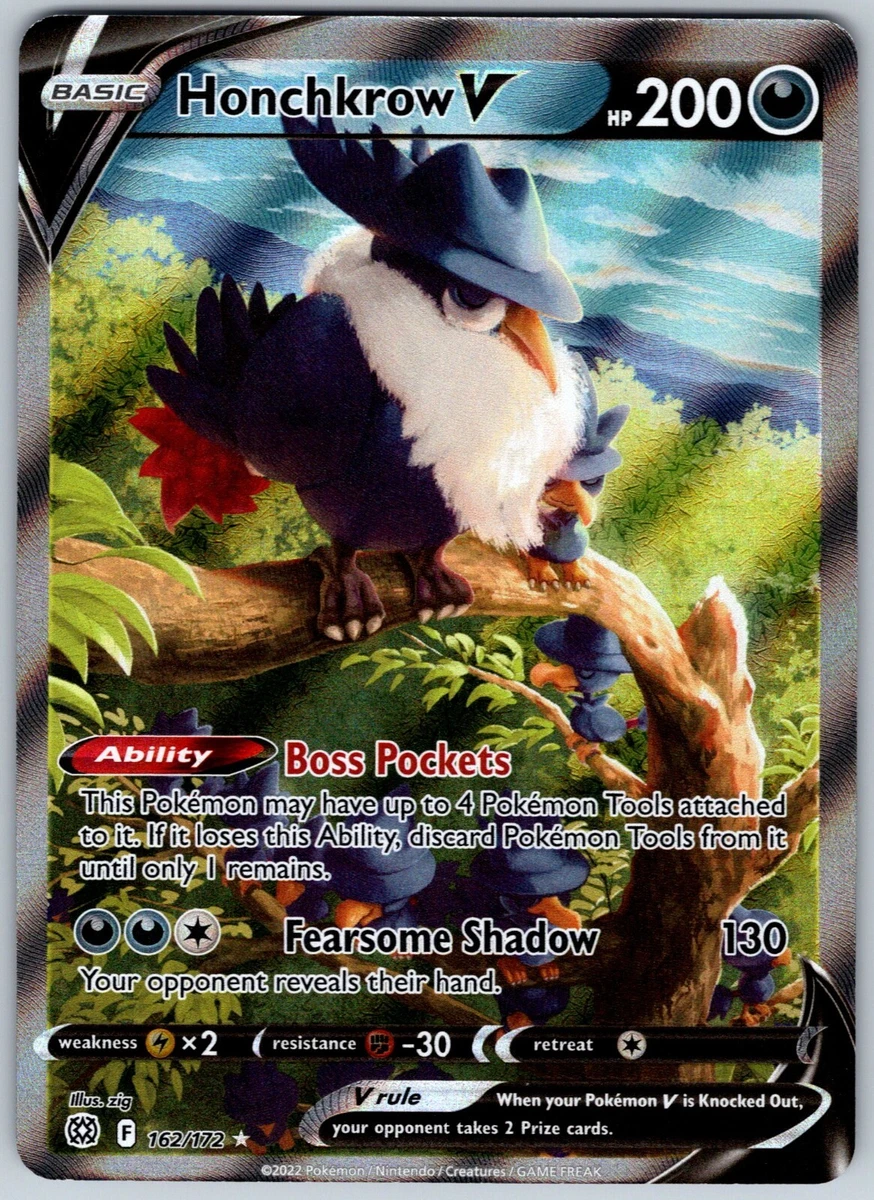 Honchkrow V Alt Art Secret Rare - Pokemon Brilliant Stars 162172 Mint In  Hand | eBay