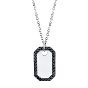 black diamond dog tag pendant