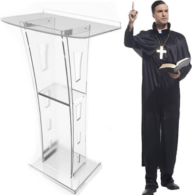 Acryl Podium  Mobiles Stehpult aus Acryl Tragbaress Rednerpult Kirche