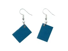 Book Earrings Miniblings Dangle Reader Pages Blue