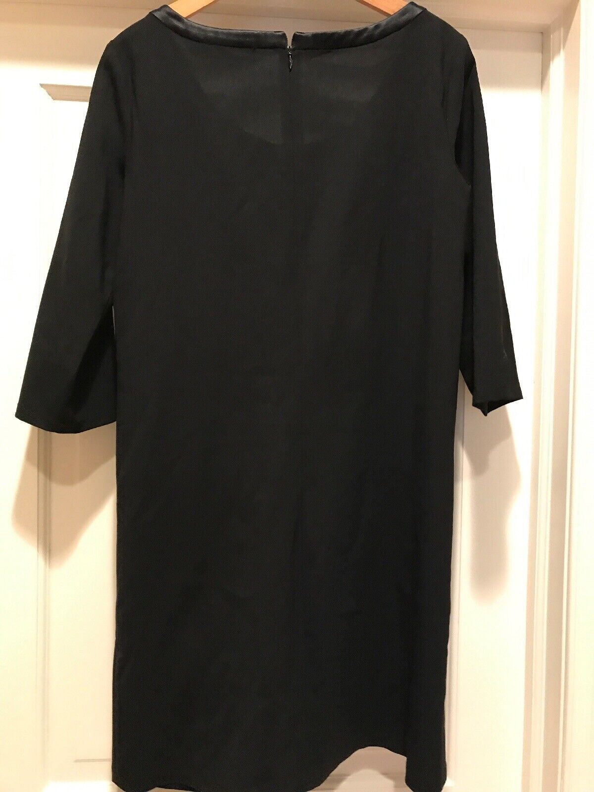 Designer Chaiken Dress Black Gathered Neck 3/4 Sl… - image 5