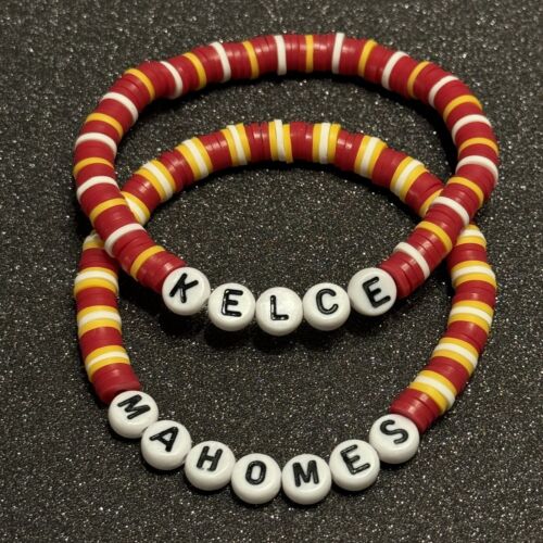 Kansas City Chiefs Super Bowl 2025 Beaded Football Bracelet Gameday Jewelry - Picture 3 of 10