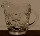 Vintage Star of David Anchor Hocking Glass Milk/Cream Pitcher 4'' Tall