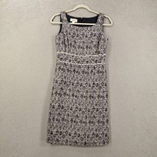 Talbots Dress Womens 2 Speckled Black Gray White Just Above Knee Lined