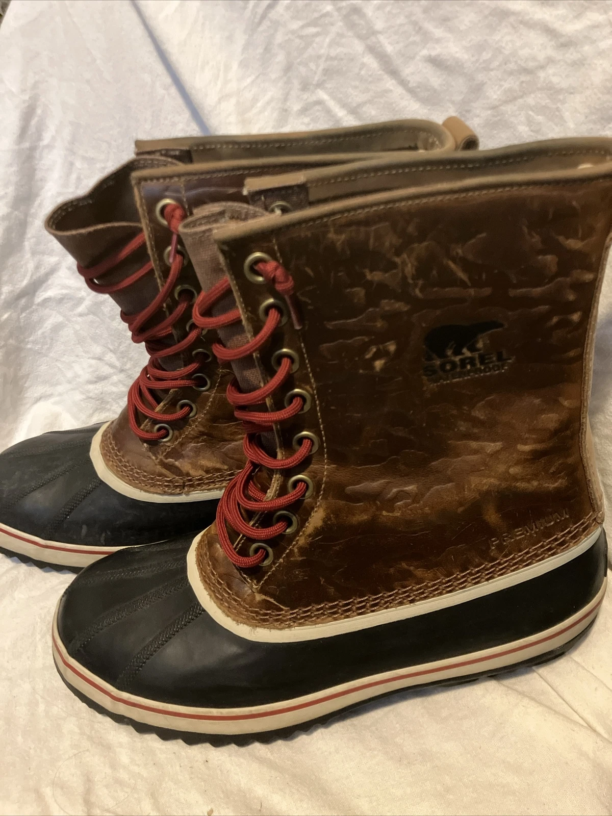 🔥🔥 Sorrel Premium Men’s Size 12 Duck Winter Boots Leather Weatherproof