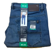 BUFFALO David Bitton Mens AXEL Slim Stretch Jeans 38x32 Med Blue 5 Pocket Pants