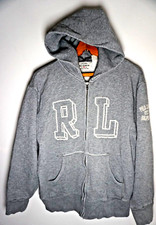 Vintage 90s Ralph Lauren Polo Jeans Co Sweatshirt Hoodie Medium Full Zip Grey