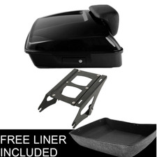 Chopped Trunk Backrest Pad Mount Rack Fit For Harley Touring Glide 2014-2026 25