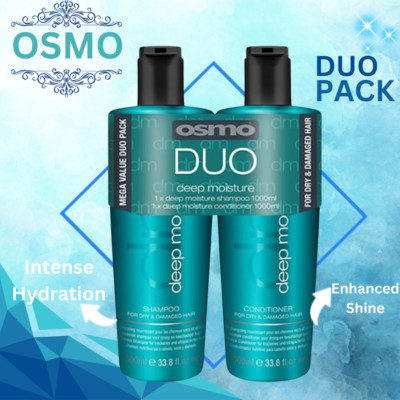 Osmo Deep Moisture Duo Doppelpack 1000 ml Shampoo und Conditioner UK-Verkäufer