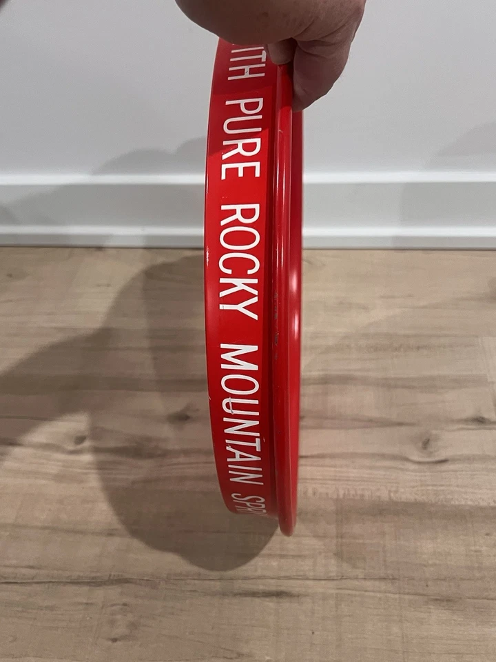 Vintage Coors Serving Tray Red 13" Round Metal America's Fine Light Beer 1970’s - Image 4 of 4