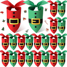 20 Pcs Christmas Dog Bandanas Bulk Buffalo Plaid Bandanas for Dogs Xmas Kerchief