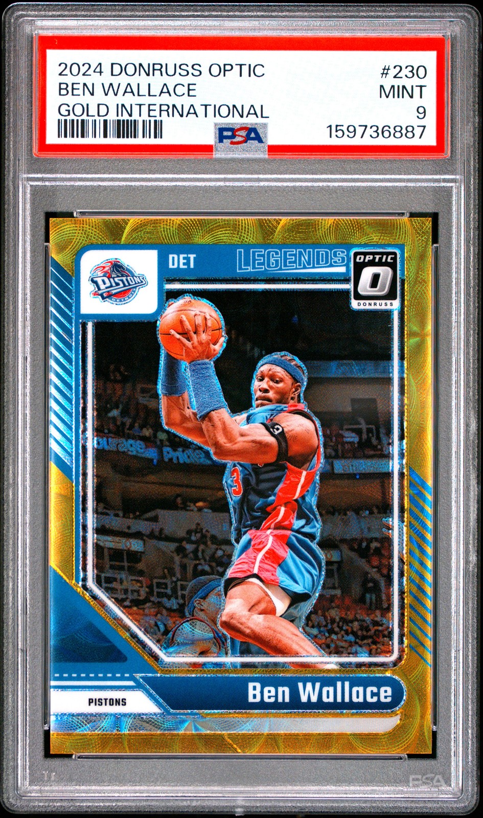 2024 PANINI DONRUSS OPTIC GOLD INTERNATIONAL #230 BEN WALLACE 1/10 PSA 9