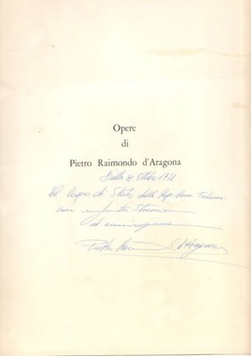 Buch: Opere di Pietro Raimondo d`Aragona, d´Aragona, Pietro Raimondo. 1978