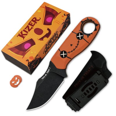 Kizer Messer Beaver 2 Fixed Blade AEB-L Stahl G10 Halloween Edition EDC Kydex